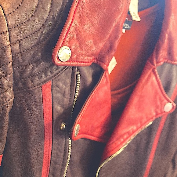 JEAN PAUL GAULTIER FOR TARGET GENUINE LAMB LEATHER MOTORCYCLE JACKET W/CONTRAST - Picture 4 of 11